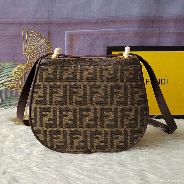 Cheap Fendi Bag Brown FF Fabric C'mon In Motif Medium 0711